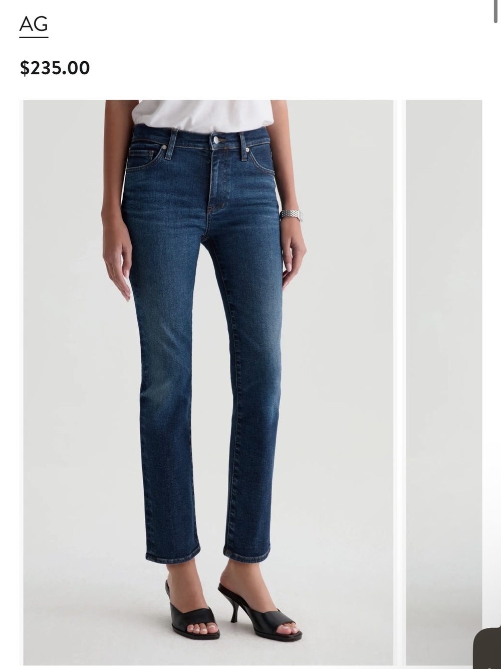 Ag Adriano Goldschmied Straight Leg Jeans in Deep Blue Wash